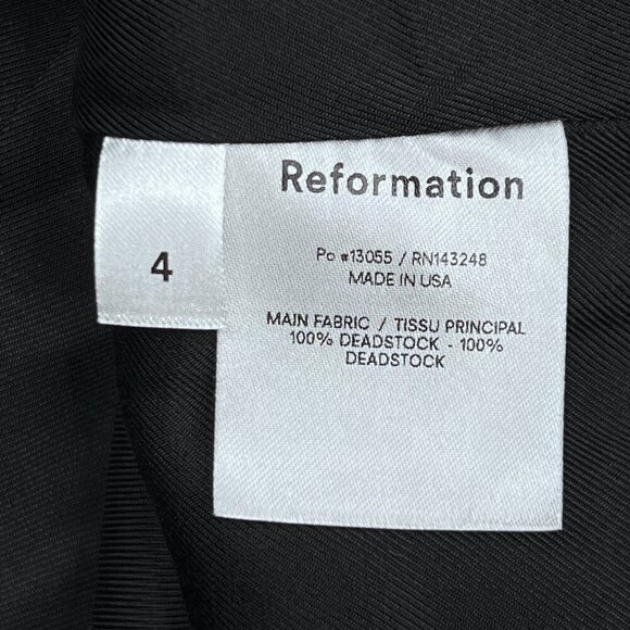 Reformation Black Button-Down Back Cutout Tuxedo Mini Dress Size 4 - NWOT - Picture 6 of 7